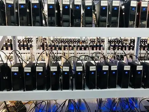 An aerial view of a large-scale mining farm showcasing the need for efficient power and cooling solutions.